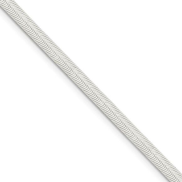 3.25mm, Sterling Silver Solid Herringbone Chain Necklace, 16 Inch - Picture 1 of 8